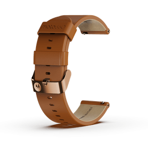 Moto Premium-Lederband - Cognacbraun mit roségoldener Schließe